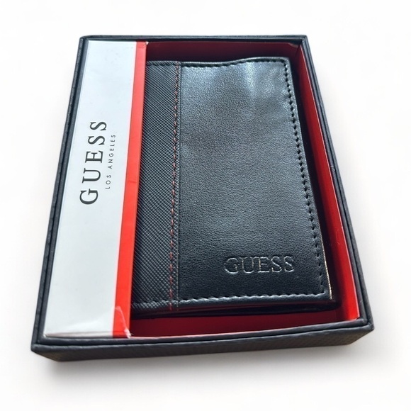 Guess Other - NWT Guess Mens Trifold Leather Wallet / Clear ID Slot, 7 card slot, cash pocket